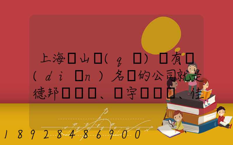 上海寶山區(qū)這有點(diǎn)名氣的公司就是德邦、華宇、佳吉和安能物流,誰(shuí)能分析...